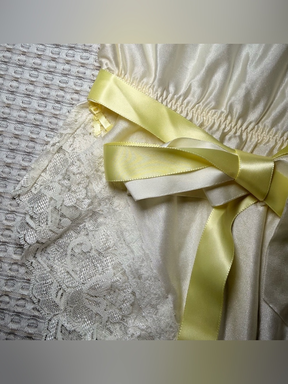 Vintage 80’s Off The Shoulder Teddy Lace Romper Lingerie Ruffles Satin Boudoir - Picture 2 of 7